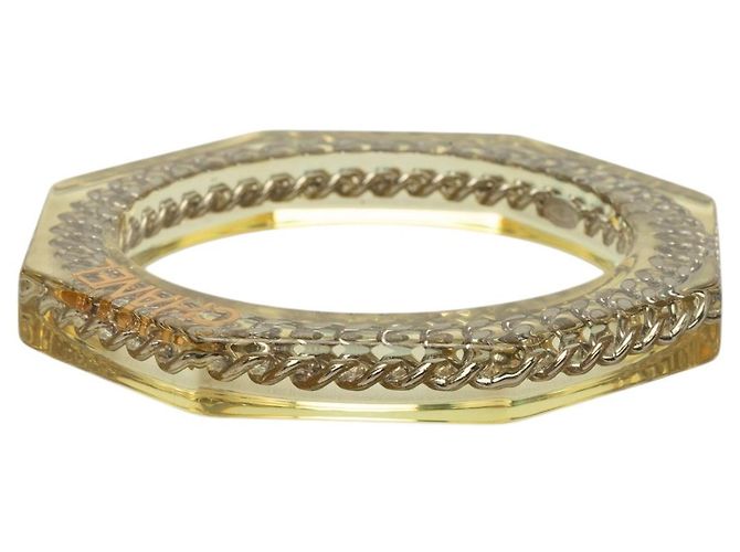 Bracciale rigido ottagonale Chanel in resina bianca e placcato oro Bianco - vista 2