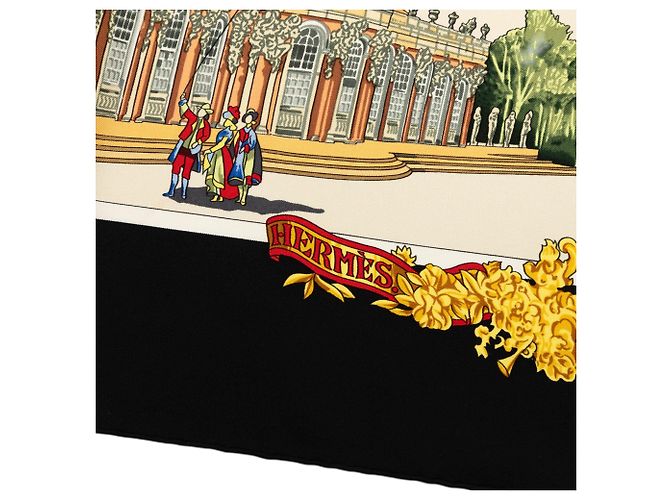 Foulard di seta Hermès Sanssoucy Nero 90 Scarves - vista 6