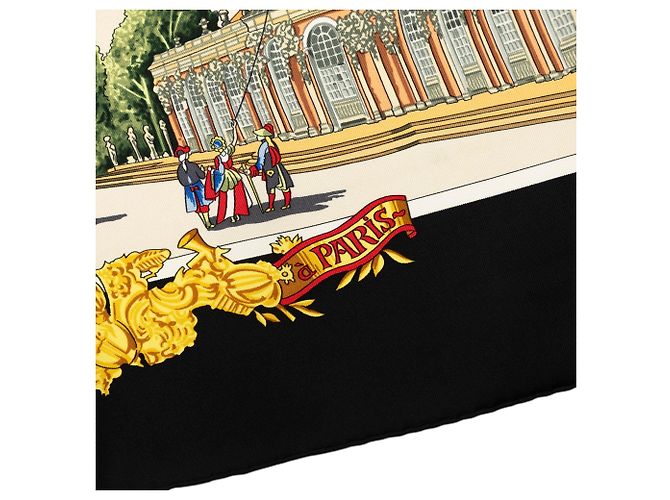Foulard di seta Hermès Sanssoucy Nero 90 Scarves - vista 7