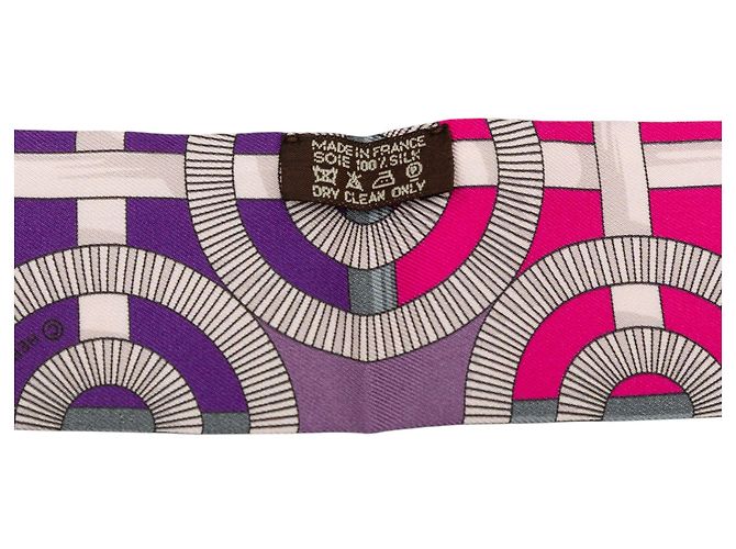 Twilly in seta Hermès Eperon D Or Viola Porpora - vista 4