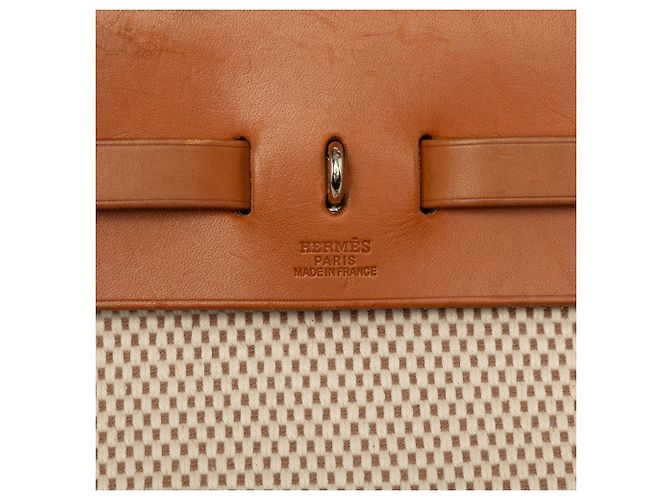 Borsa Hermès Herbag PM in Toile Beige - vista 5