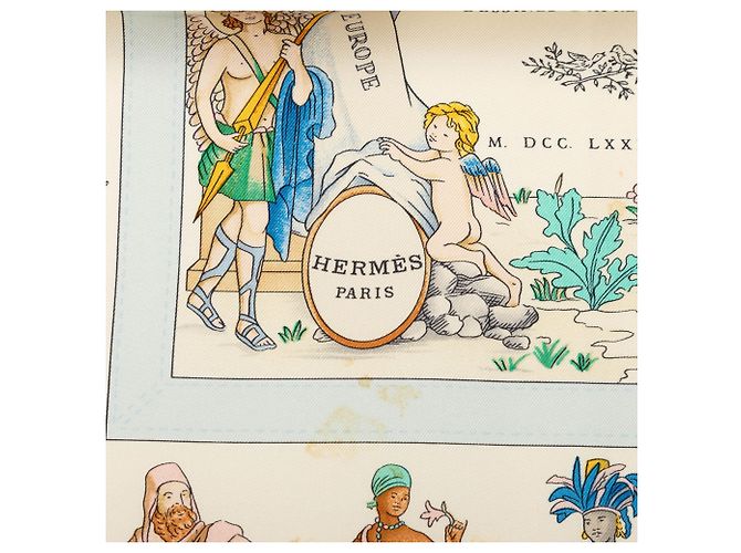 Hermès Costumes Civils Actuels Seidentuch Weiß 90 - Ansicht 3