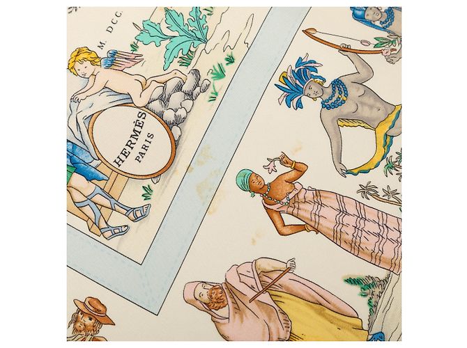Hermès Costumes Civils Actuels Seidentuch Weiß 90 - Ansicht 6