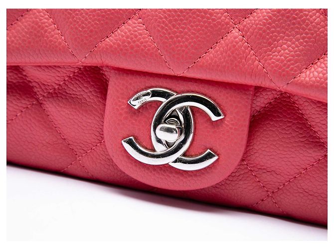 Borsa a tracolla Chanel Medium Quilted Caviar Easy Flap Rosa - vista 5