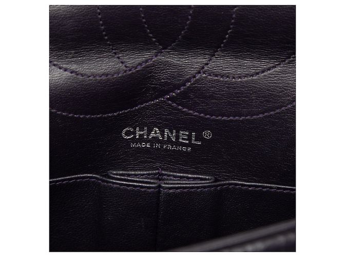 Borsa a tracolla Chanel Reissue 2.55 Double Flap 227 in pelle di vitello invecchiata matelassé viola Porpora - vista 5