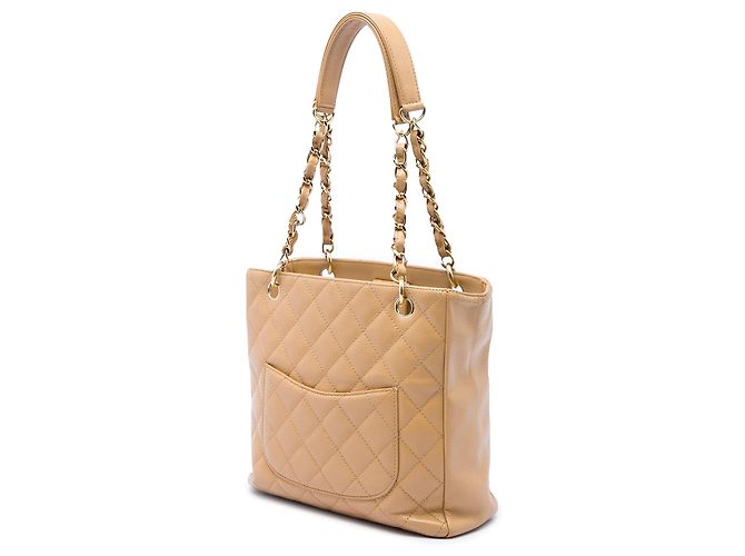Borsa Chanel Caviar Petite Shopping Marrone - vista 2