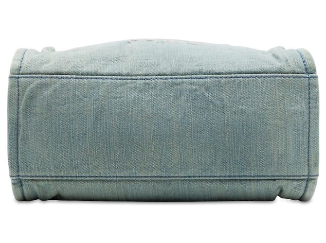 Borsa Chanel Deauville Small in denim blu - vista 3