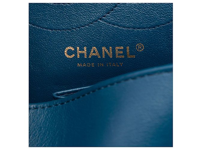 Borsa a tracolla Blue Chanel Quilted Patent Reissue 2.55 Double Flap 225 - vista 5