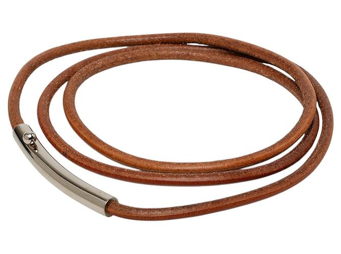 Hermès Ledergürtel mit Kordel in Braun - Ansicht 2