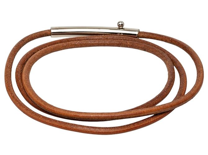Hermès Ledergürtel mit Kordel in Braun - Ansicht 3