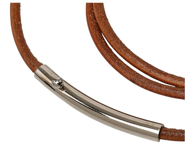 Hermès Ledergürtel mit Kordel in Braun - Ansicht 4