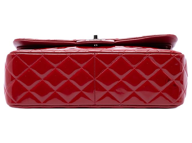Borsa a tracolla Chanel Jumbo Classic Double Flap in vernice rossa Rosso - vista 3