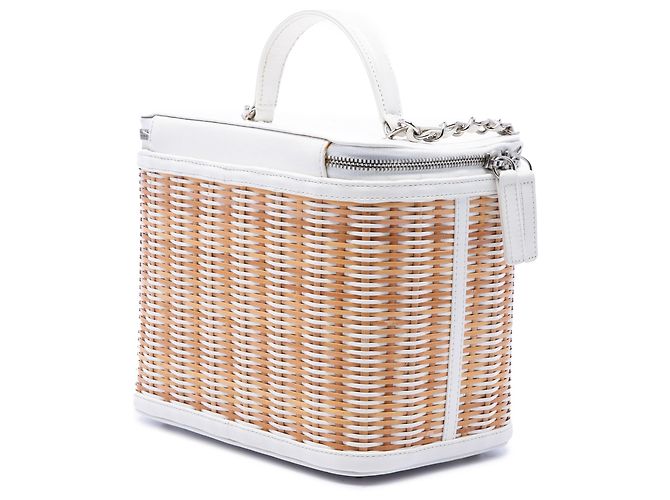 Chanel Medium Rattan Take Away Vanity Case Satchel Weiß - Ansicht 2