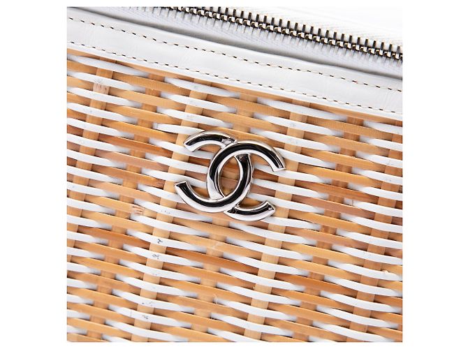 Chanel Medium Rattan Take Away Vanity Case Satchel Weiß - Ansicht 5