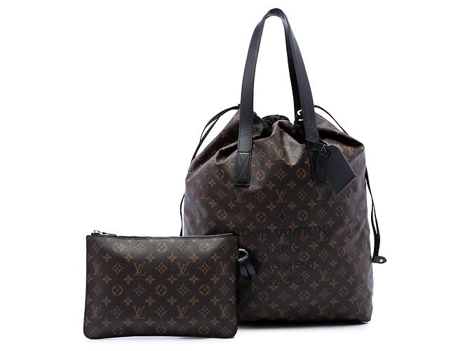 Borsa cabas leggera Louis Vuitton Fragment Monogram Macassar marrone - vista 7