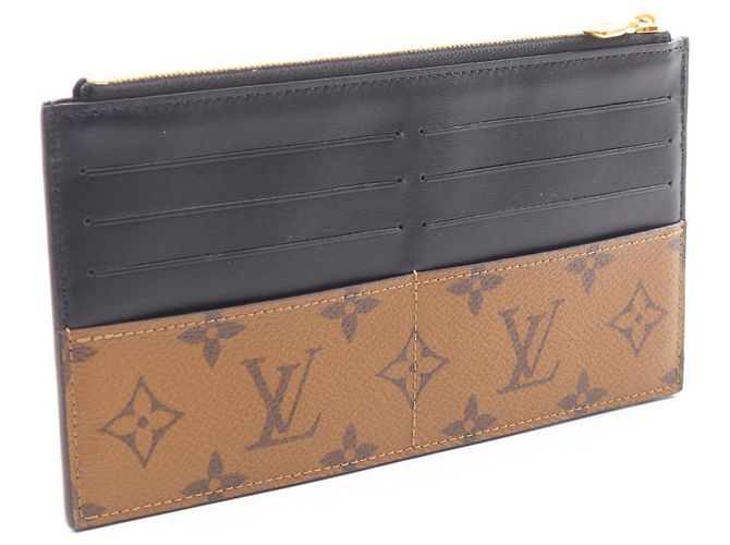 Portafoglio Slim Purse Monogram Reverse Louis Vuitton Marrone Nero - vista 2