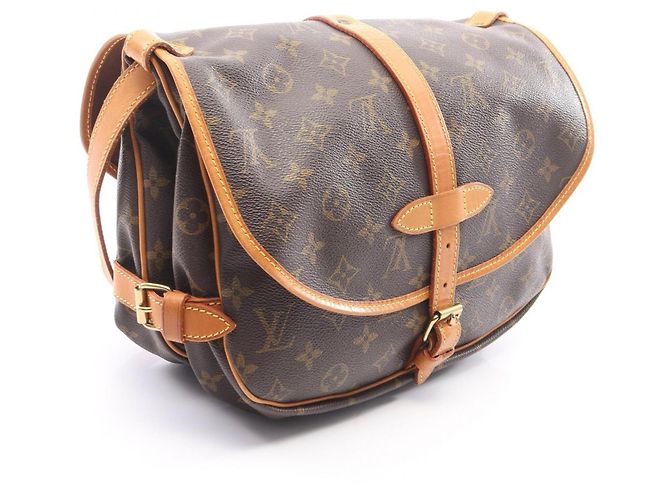 Borsa a tracolla Louis Vuitton Saumur 30 Monogram Marrone - vista 2