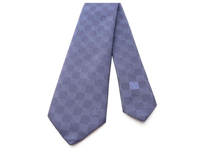 Cravatta in seta Damier Classic Louis Vuitton Blu navy - vista 2