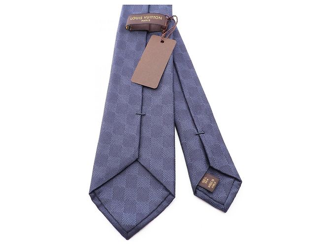 Cravatta in seta Damier Classic Louis Vuitton Blu navy - vista 3
