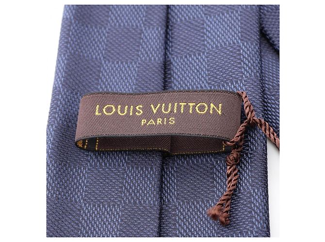 Cravatta in seta Damier Classic Louis Vuitton Blu navy - vista 4
