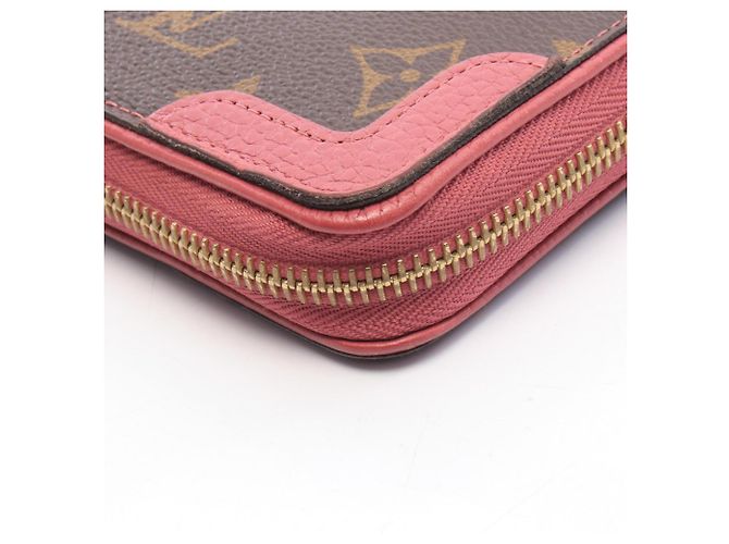 Louis Vuitton Zippy Wallet Retiro Monogram Rose Bruyère Marrone Rosa Monogramma - vista 7