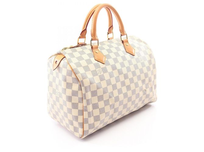 Borsa Louis Vuitton Speedy 30 Damier Azur Bianco - vista 2