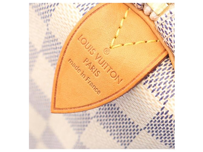 Borsa Louis Vuitton Speedy 30 Damier Azur Bianco - vista 4