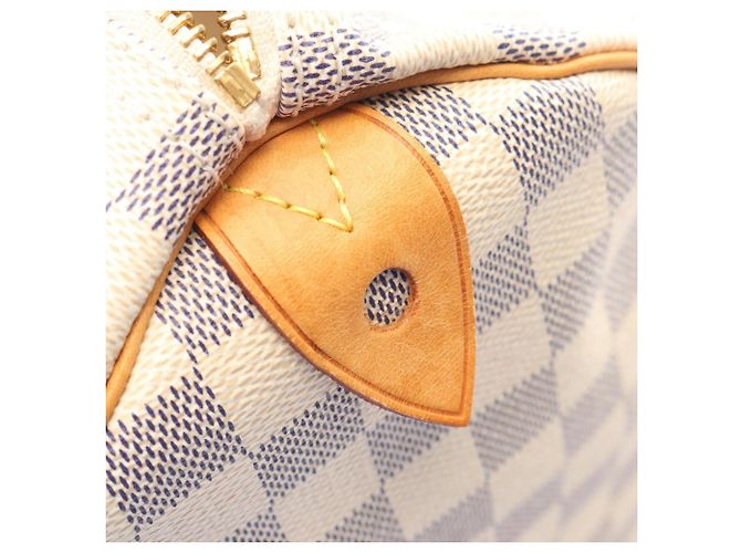Borsa Louis Vuitton Speedy 30 Damier Azur Bianco - vista 6