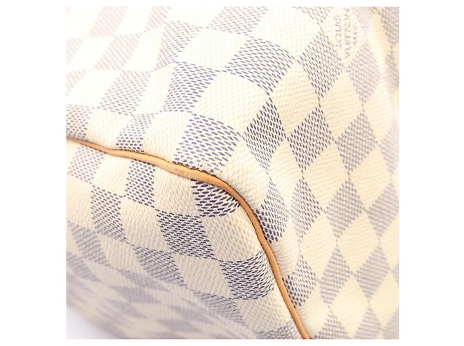 Borsa Louis Vuitton Speedy 30 Damier Azur Bianco - vista 9