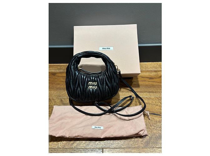 Borsa hobo Miu Miu Wander in pelle Matelassé Nero - vista 15