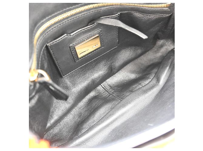 Fendi Be Baguette Flap Shearling Medium Arancione - vista 3