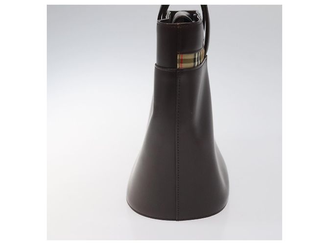 Cuero Burberry Nova check Castaño - vista 3