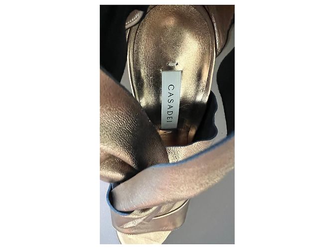 Casadei Metallic-Leder Stiefeletten Golden - Ansicht 3