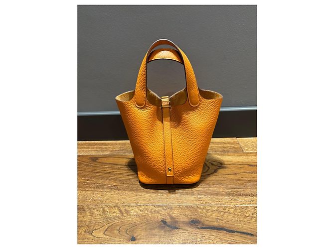 Hermès Picotin Lock 18 Taurillon Clemence Orange Arancione - vista 11