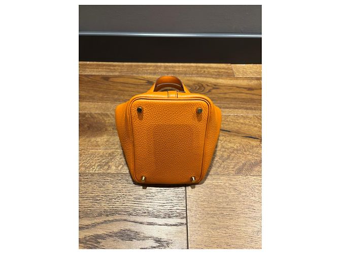Hermès Picotin Lock 18 Taurillon Clemence Orange Arancione - vista 12