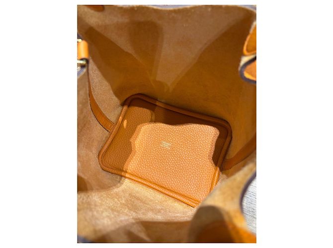 Hermès Picotin Lock 18 Taurillon Clemence Orange Arancione - vista 3