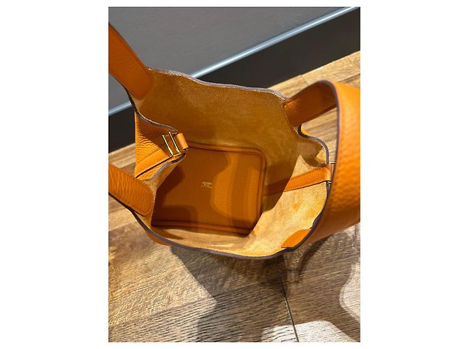 Hermès Picotin Lock 18 Taurillon Clemence Orange Arancione - vista 7