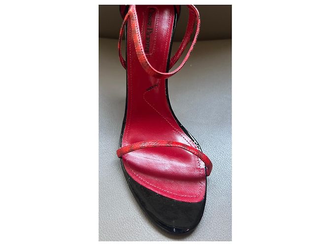 Décolleté Cesare Paciotti stampa tartan rossa e nera Nero Rosso - vista 3