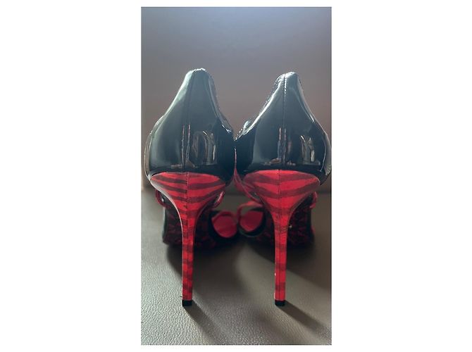 Décolleté Cesare Paciotti stampa tartan rossa e nera Nero Rosso - vista 4