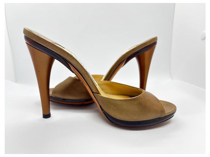 Mules in pelle metallizzata Jimmy Choo D'oro - vista 2