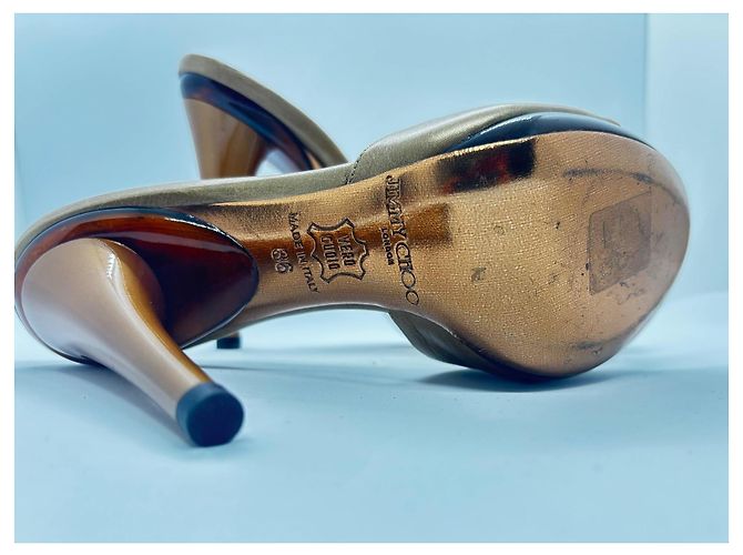 Mules in pelle metallizzata Jimmy Choo D'oro - vista 6