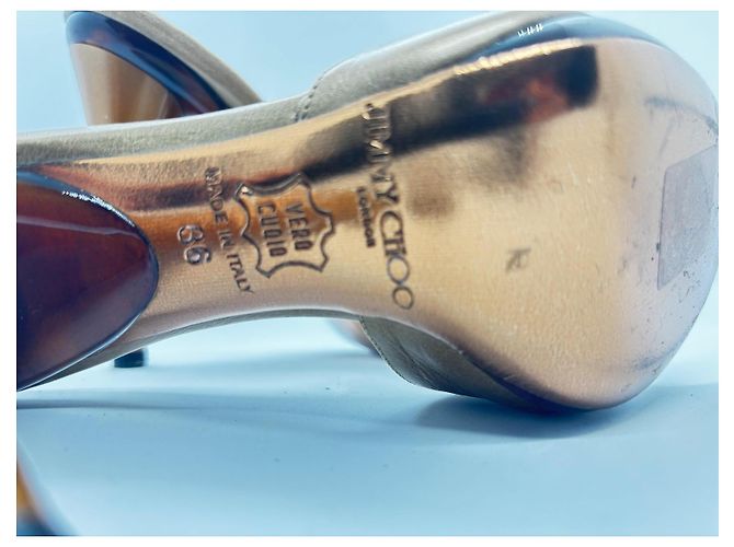 Mules in pelle metallizzata Jimmy Choo D'oro - vista 7