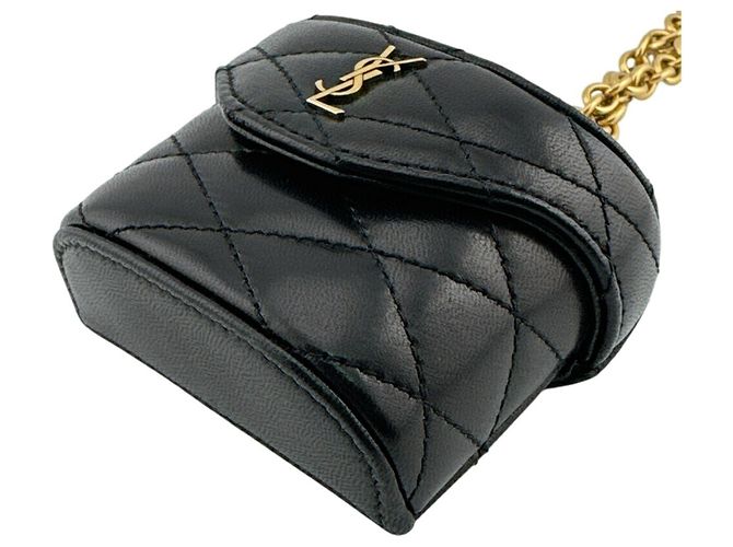 Pouch in pelle nera Yves Saint Laurent Nero - vista 3