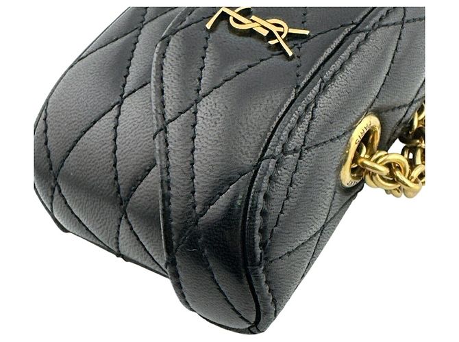 Pouch in pelle nera Yves Saint Laurent Nero - vista 5