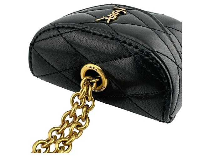 Pouch in pelle nera Yves Saint Laurent Nero - vista 8
