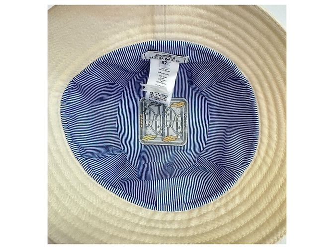 Hermès Sombrero HERMES Eden de algodón Blanco - vista 6