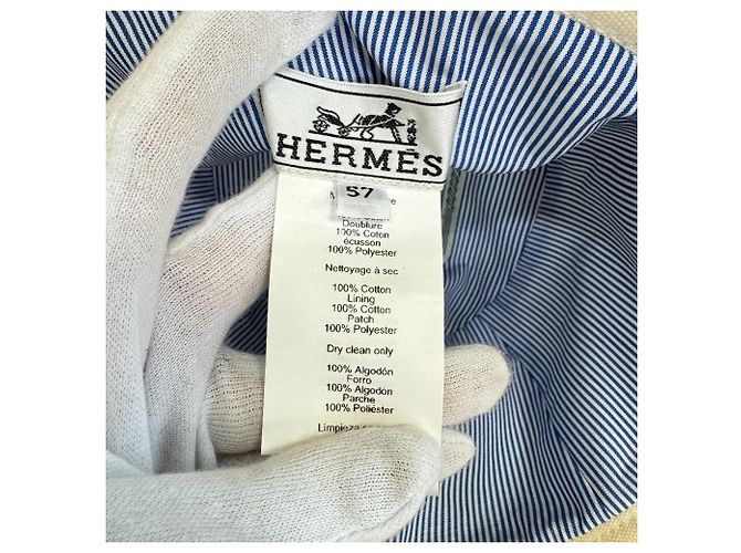 Hermès Sombrero HERMES Eden de algodón Blanco - vista 7