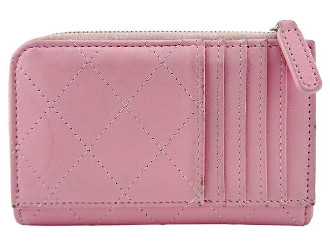Tarjetero de piel rosa Chanel - vista 2