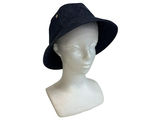 Hermès Chapeau à bouton Hermes Elena Sellier Bleu Marine - vue 6