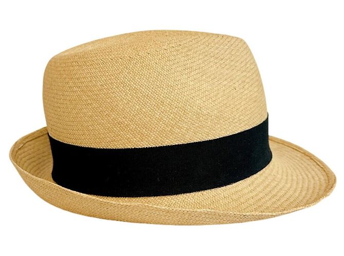 Cappello di paglia Chanel con nastro Coco Mark Nero Beige - vista 5